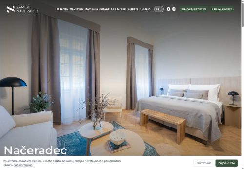 Webové stránky Zámek Načeradec, a.s., Načeradec