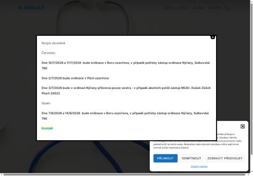 Zobrazit webové stránky Praktický lékař pro dospělé S-MED - MUDr. Vojtěch Skřivánek