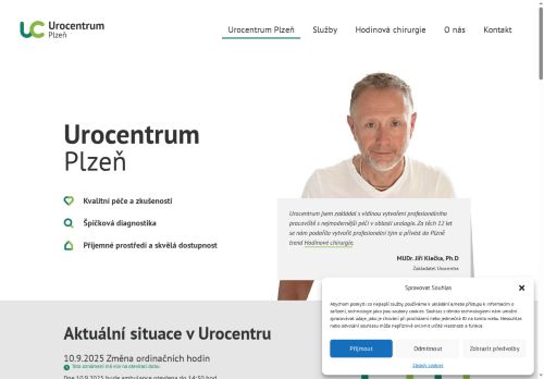 Zobrazit webové stránky Urologická ambulance Urocentrum Plzeň - MUDr. Jiří Klečka, PhD.