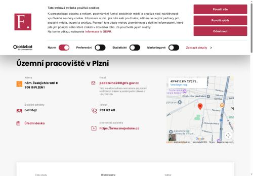 Zobrazit webové stránky Finanční úřad - územní pracoviště v Plzni