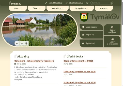Zobrazit webové stránky Obecní úřad Tymákov