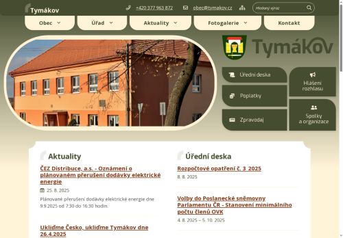 Zobrazit webové stránky Obecní úřad Tymákov