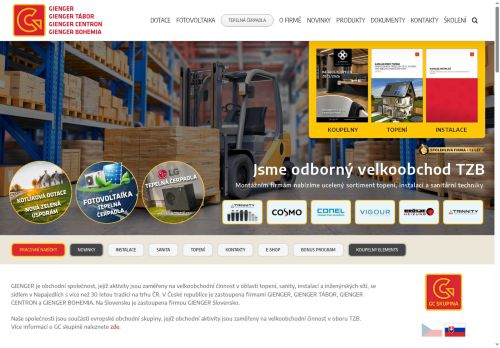 Webové stránky GIENGER CENTRON, s.r.o., Úžice