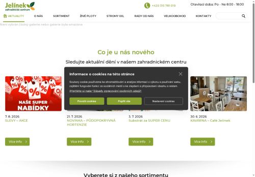Webové stránky Zahradnické centrum Jelínek s.r.o., Veltrusy