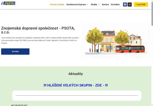 Znojemská dopravní společnost - PSOTA, s.r.o. nabízí práci na pozici Řidič/ka linkového autobusu v obci Znojmo