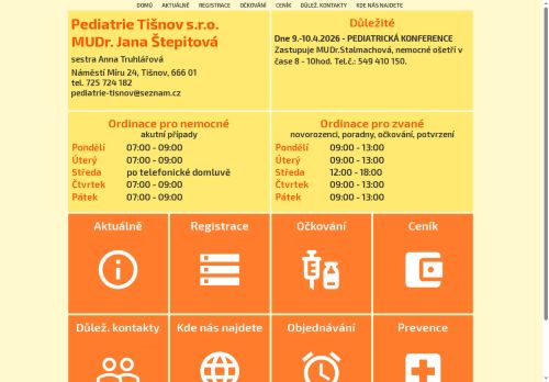 Zobrazit webové stránky Praktický lékař pro děti a dorost - MUDr. Jana Štepitová