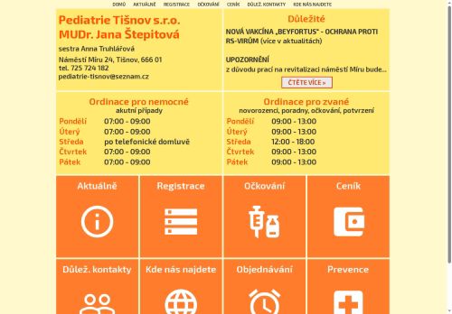 Zobrazit webové stránky Praktický lékař pro děti a dorost - MUDr. Jana Štepitová