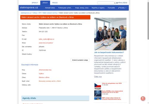 Zobrazit webové stránky Státní okresní archiv Vyškov