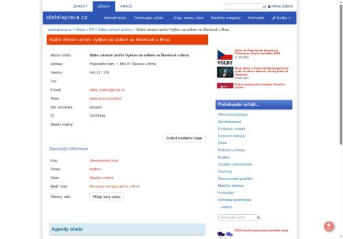 Zobrazit webové stránky Státní okresní archiv Vyškov