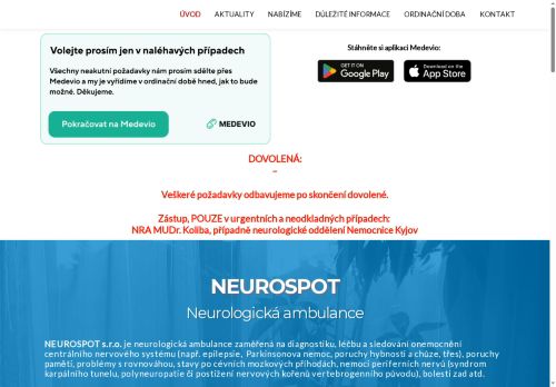 Zobrazit webové stránky Neurologická ambulance PMH-Med, s.r.o. - MUDr. Jiří Sedlák