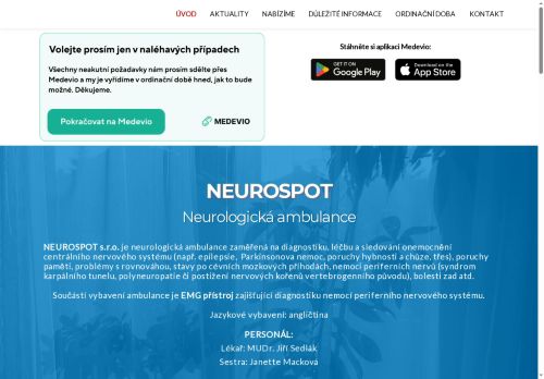 Zobrazit webové stránky Neurologická ambulance PMH-Med, s.r.o. - MUDr. Jiří Sedlák