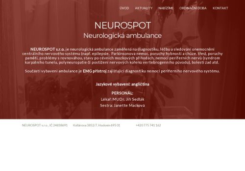 Zobrazit webové stránky Neurologická ambulance PMH-Med, s.r.o. - MUDr. Jiří Sedlák
