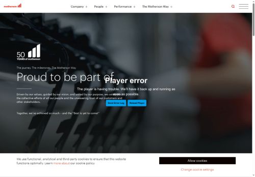 Motherson SAS Automotive Service Czechia s.r.o. nabízí práci na pozici Skladník, řidič MDV v obci Plazy