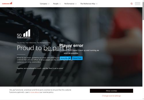 Motherson SAS Automotive Service Czechia s.r.o. nabízí práci na pozici Skladník, řidič MDV v obci Plazy