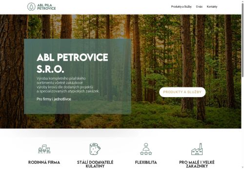 Webové stránky ABL Petrovice s.r.o., Petrovice