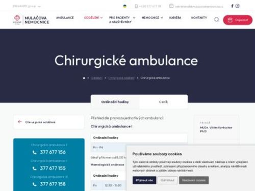 Urologická ambulance - Mulačova nemocnice