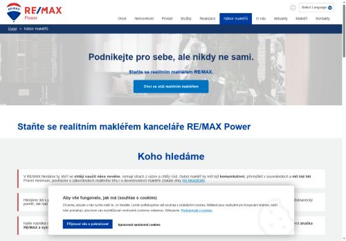 Webové stránky REMAX Power, Dobříš