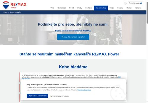 Webové stránky REMAX Power, Dobříš