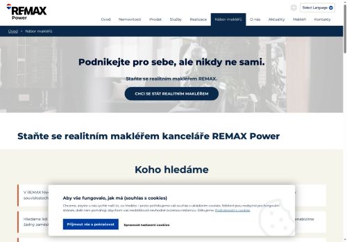Webové stránky REMAX Power, Dobříš
