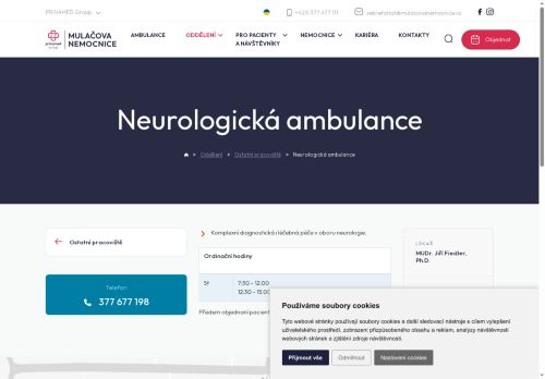 Zobrazit webové stránky Neurologická ambulance - Mulačova nemocnice