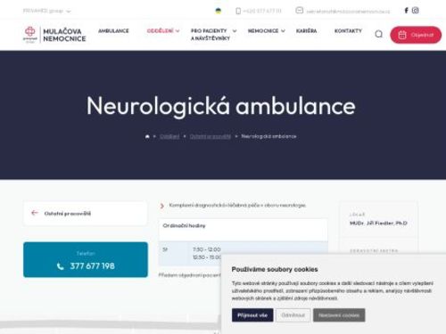 Neurologická ambulance - Mulačova nemocnice