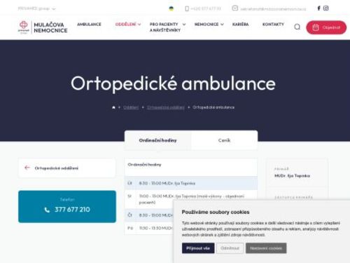 Ortopedická ambulance - Mulačova nemocnice