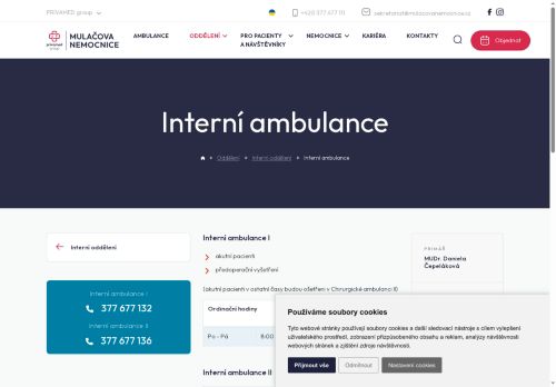 Zobrazit webové stránky Interní ambulance II - Mulačova nemocnice