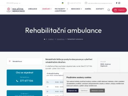 Rehabilitace - Mulačova nemocnice
