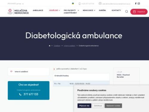 Diabetologická ambulance - Mulačova nemocnice