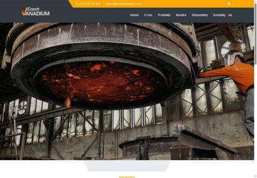 Webové stránky Czech Vanadium a.s., Mníšek pod Brdy