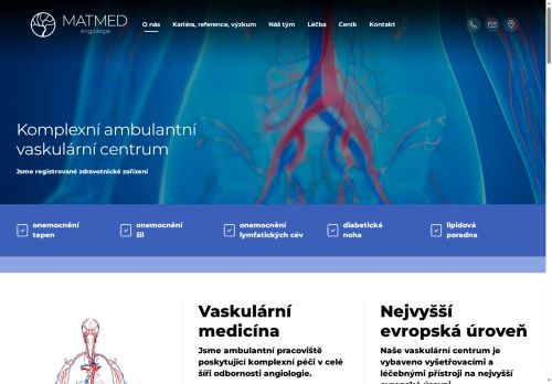 Webové stránky MATMED s.r.o., Hodonín