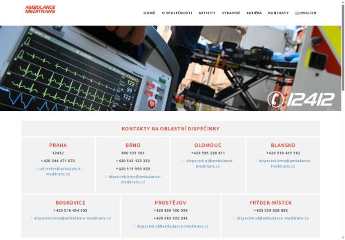 Webové stránky AMBULANCE MEDITRANS s.r.o., Prostějov