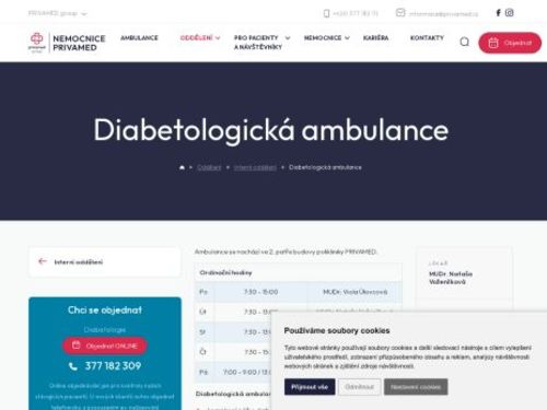 Diabetologická ambulance - Nemocnice PRIVAMED