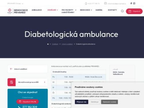 Diabetologická ambulance - Nemocnice PRIVAMED