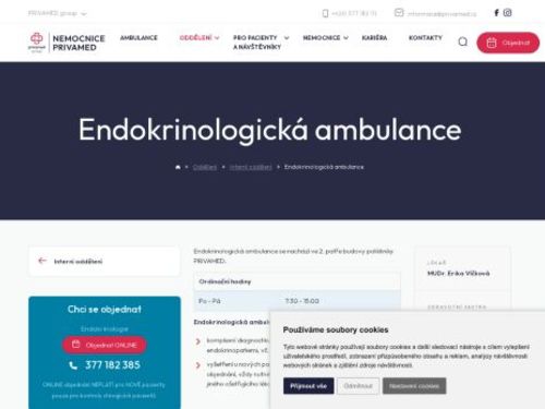 Endokrinologická ambulance - Nemocnice PRIVAMED