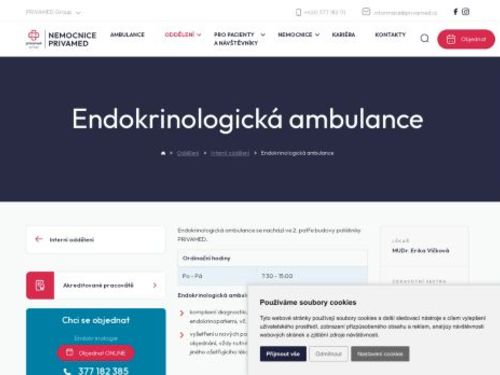 Endokrinologická ambulance - Nemocnice PRIVAMED