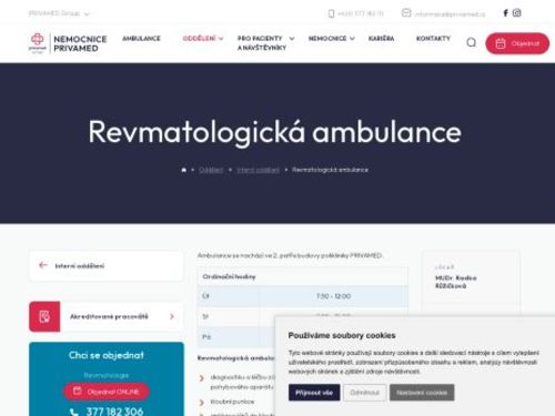 Revmatologická ambulance - Nemocnice PRIVAMED