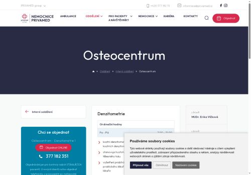 Zobrazit webové stránky Osteologická ambulance - Nemocnice PRIVAMED