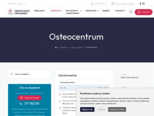 Osteologická ambulance - Nemocnice PRIVAMED