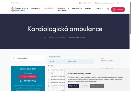 Zobrazit webové stránky Kardiologická ambulance - Nemocnice PRIVAMED