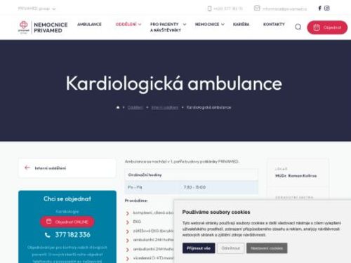 Kardiologická ambulance - Nemocnice PRIVAMED