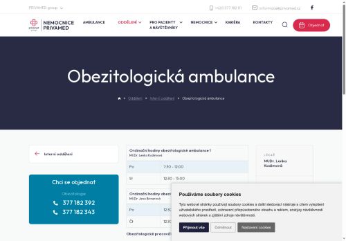 Zobrazit webové stránky Obezitologická ambulance - Nemocnice PRIVAMED - MUDr. Lenka Kodimová, MUDr. Jana Birnerová