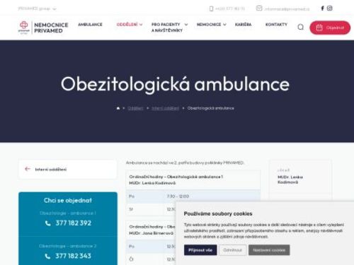 Obezitologická ambulance - Nemocnice PRIVAMED - MUDr. Lenka Kodimová, MUDr. Jana Birnerová