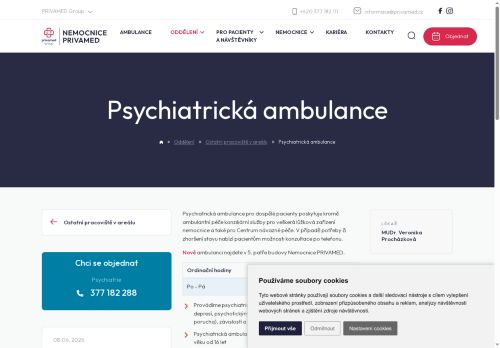 Zobrazit webové stránky Psychiatrická ambulance - Nemocnice PRIVAMED
