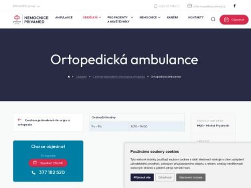 Ortopedická ambulance - Nemocnice PRIVAMED
