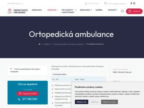 Ortopedická ambulance - Nemocnice PRIVAMED