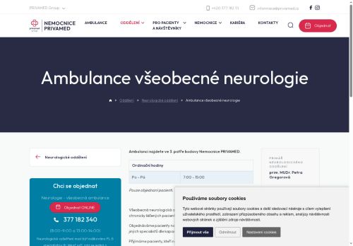 Zobrazit webové stránky Ambulance všeobecné neurologie - Nemocnice PRIVAMED