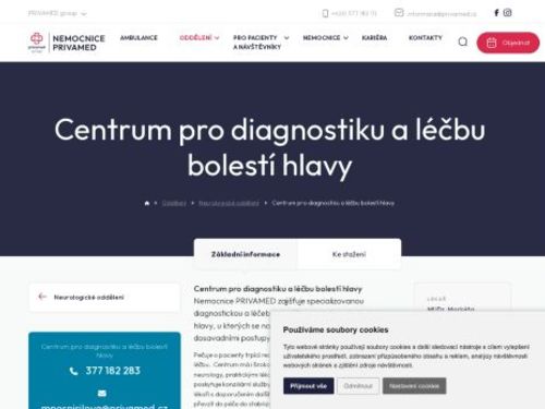 Centrum pro diagnostiku a léčbu bolestí hlavy - Nemocnice PRIVAMED
