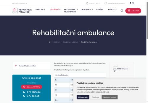 Zobrazit webové stránky Rehabilitační ambulance - Nemocnice PRIVAMED