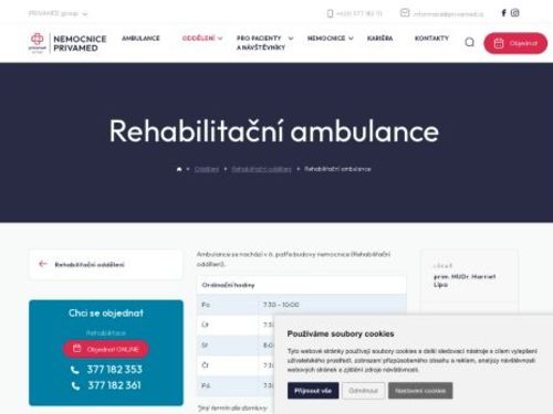 Rehabilitační ambulance - Nemocnice PRIVAMED